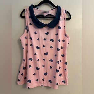 Disney Pink Top with Navy Collar